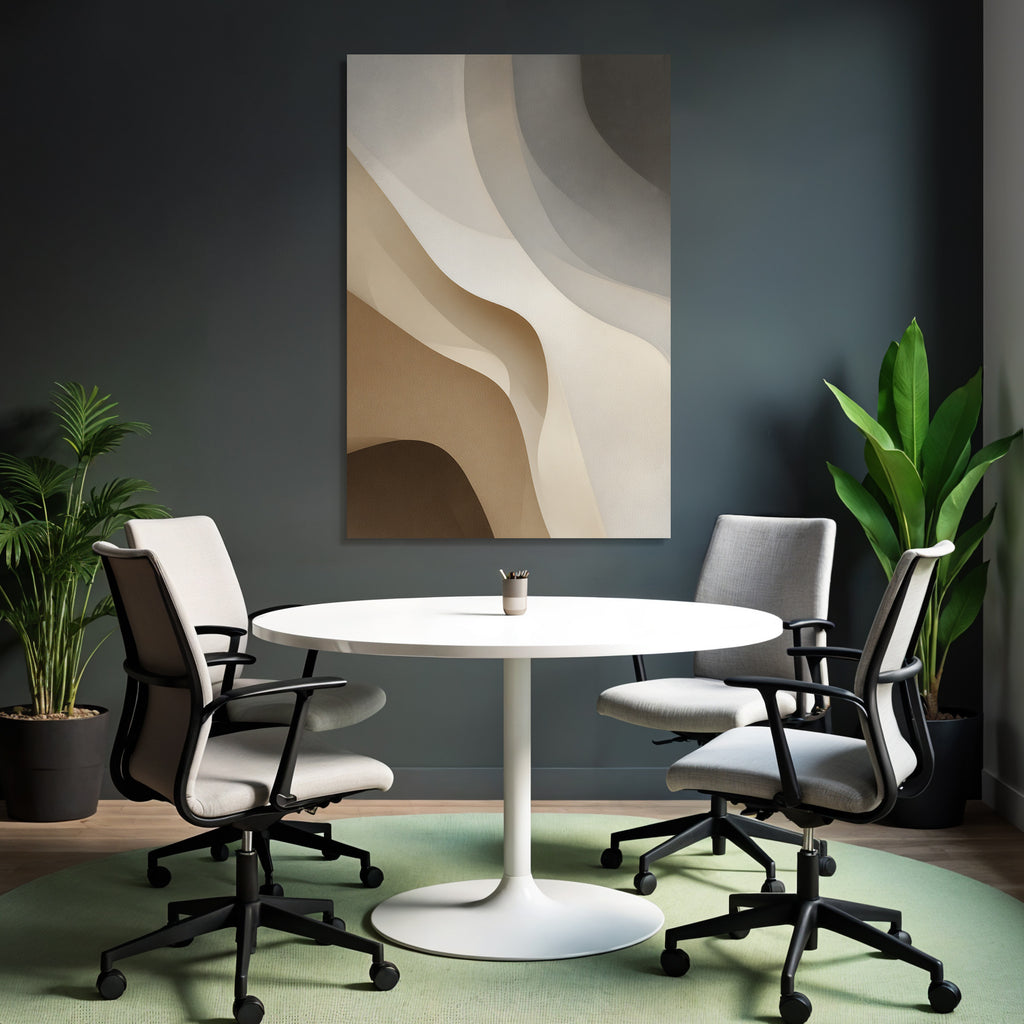 Abstract design Flowing shapes Neutral tones Beige Cream Grey
