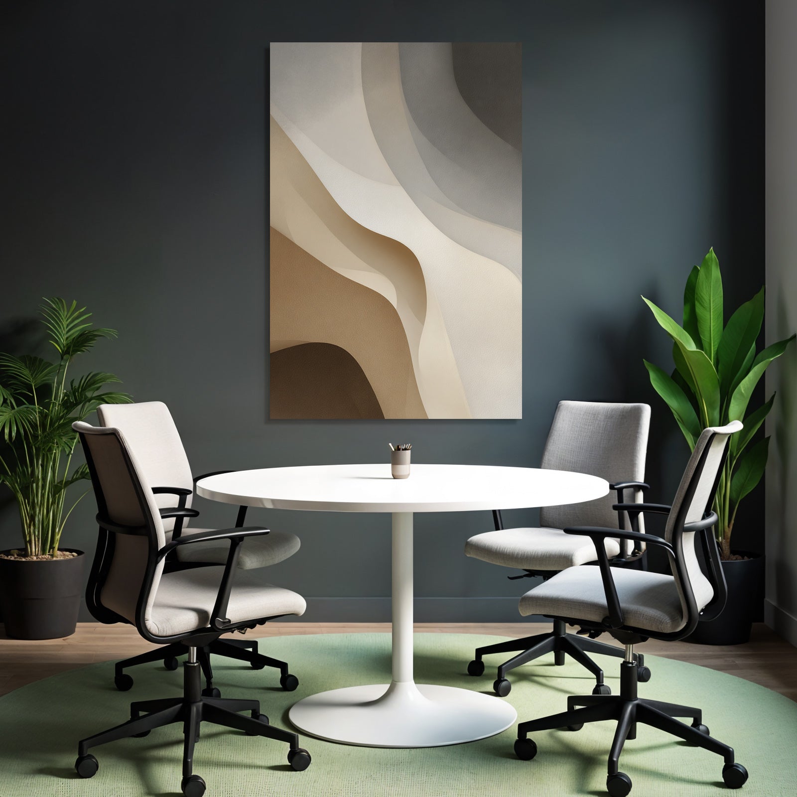 Abstract design Flowing shapes Neutral tones Beige Cream Grey