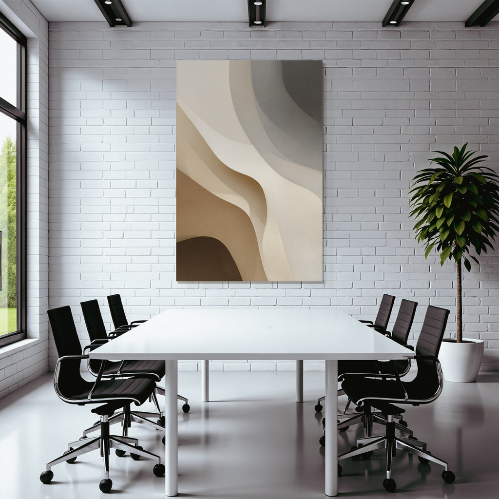 Abstract design Flowing shapes Neutral tones Beige Cream Grey