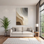 Abstract design Flowing shapes Neutral tones Beige Cream Grey