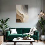 Abstract design Flowing shapes Neutral tones Beige Cream Grey