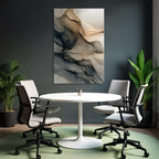 Abstraktes Design Fliessende Linien Schichten Beige Grau Schwarz