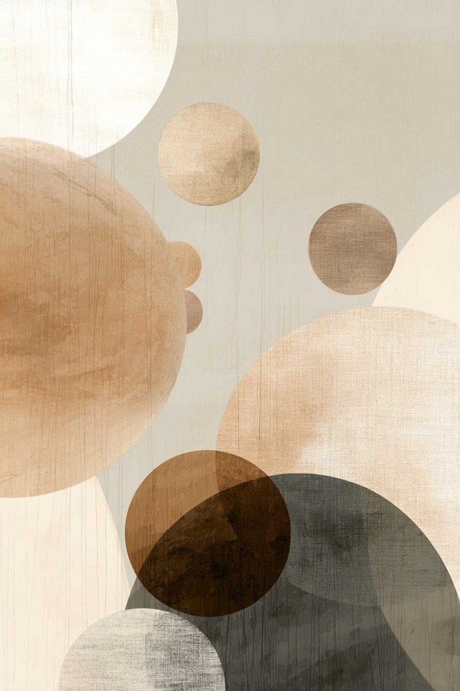 Abstraktes Design Kreisformen Erdtoene Texturiert Hintergrund | Japandi | Einrichtungsstile