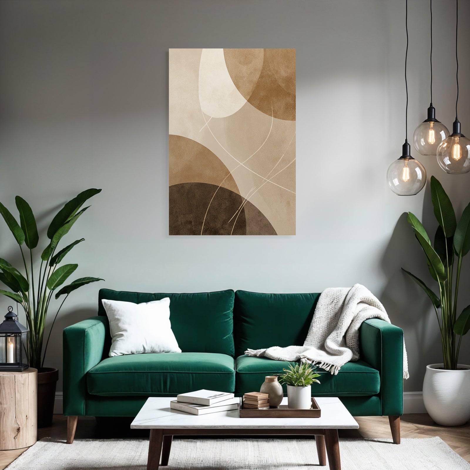 Abstraktes Design Mit Kreisen Und Formen In Erdigen Toenen