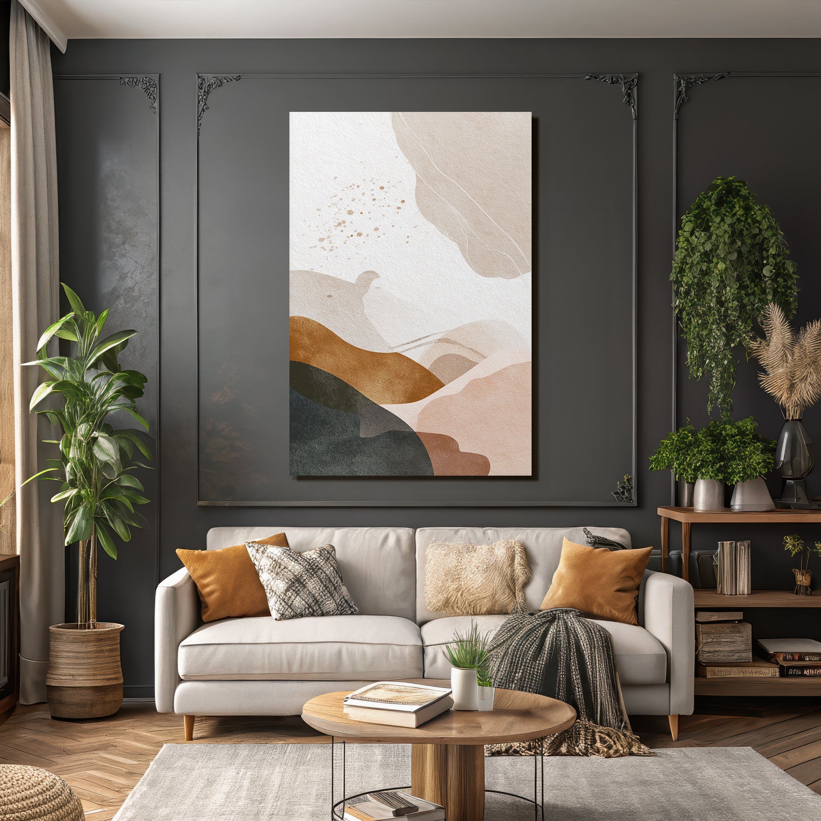 Abstraktes Design Mit Sanften Formen Und Gedaempften Farben