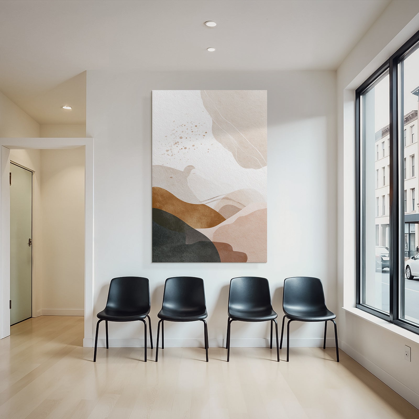 Abstraktes Design Mit Sanften Formen Und Gedaempften Farben