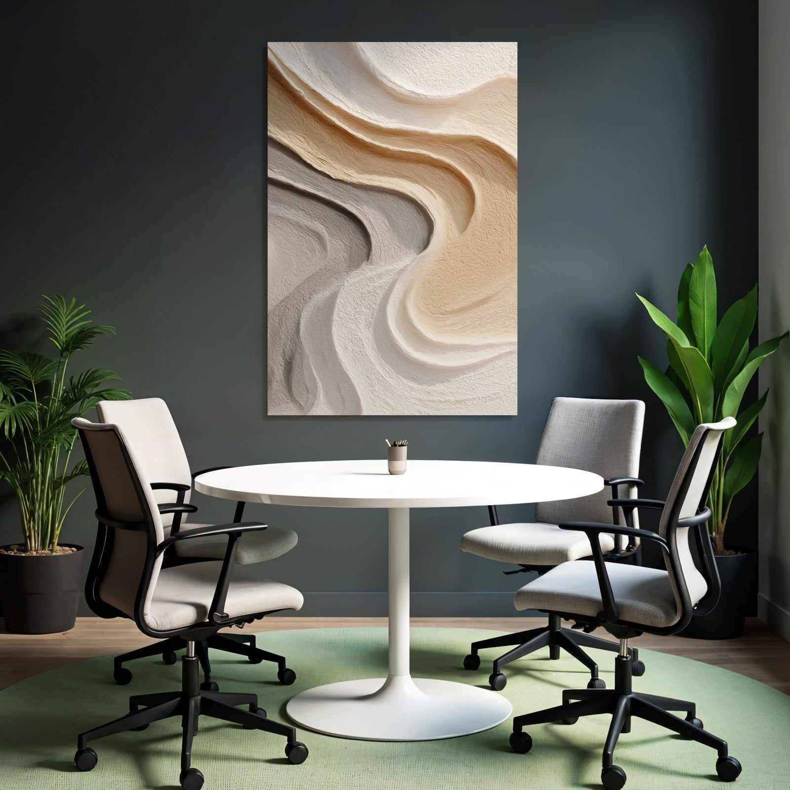 Abstract design Neutral colors Flowing shapes