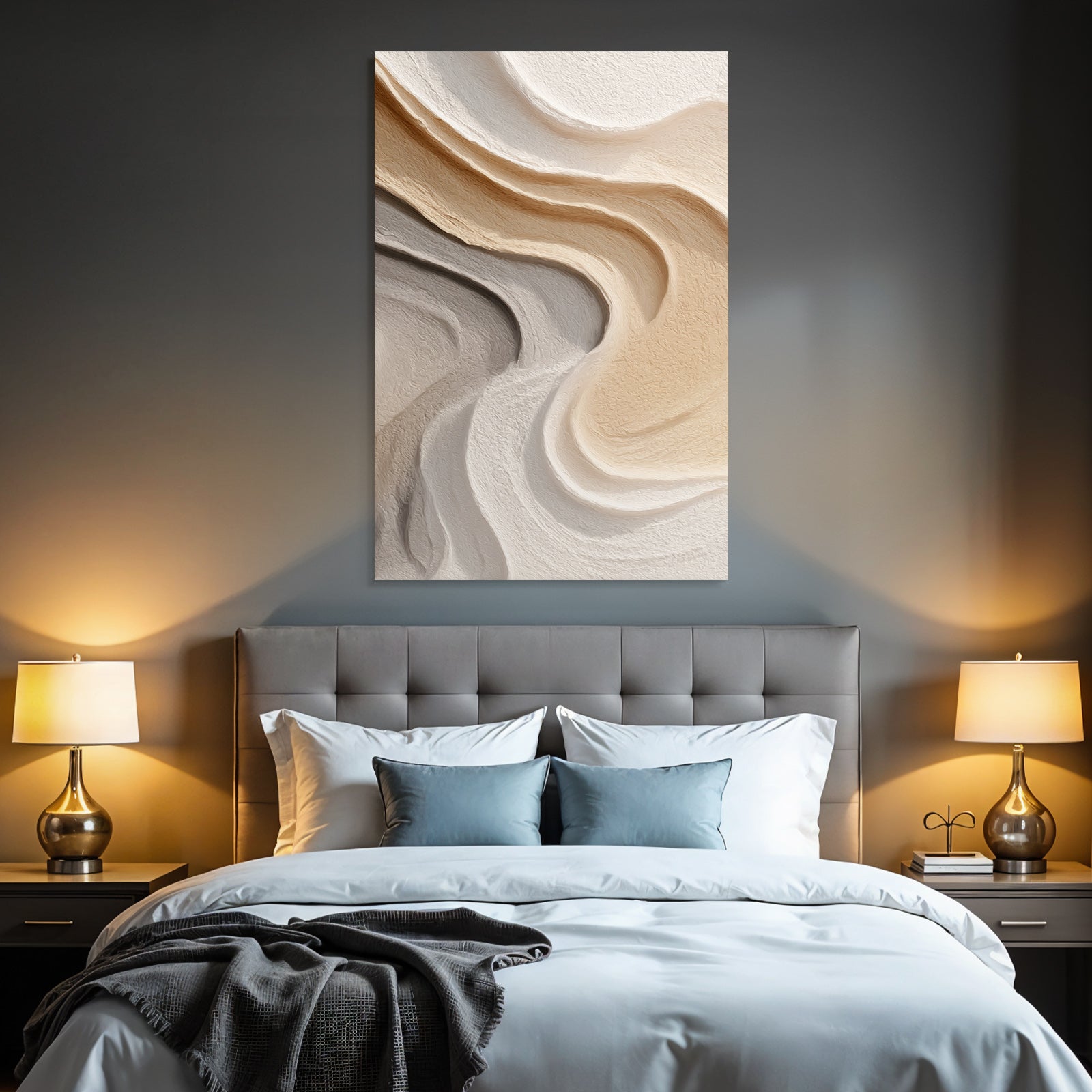Abstract design Neutral colors Flowing shapes