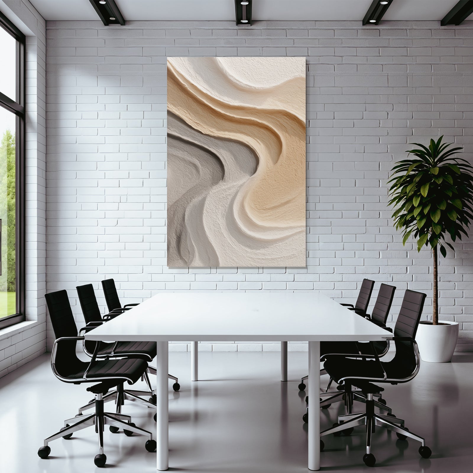Abstract design Neutral colors Flowing shapes
