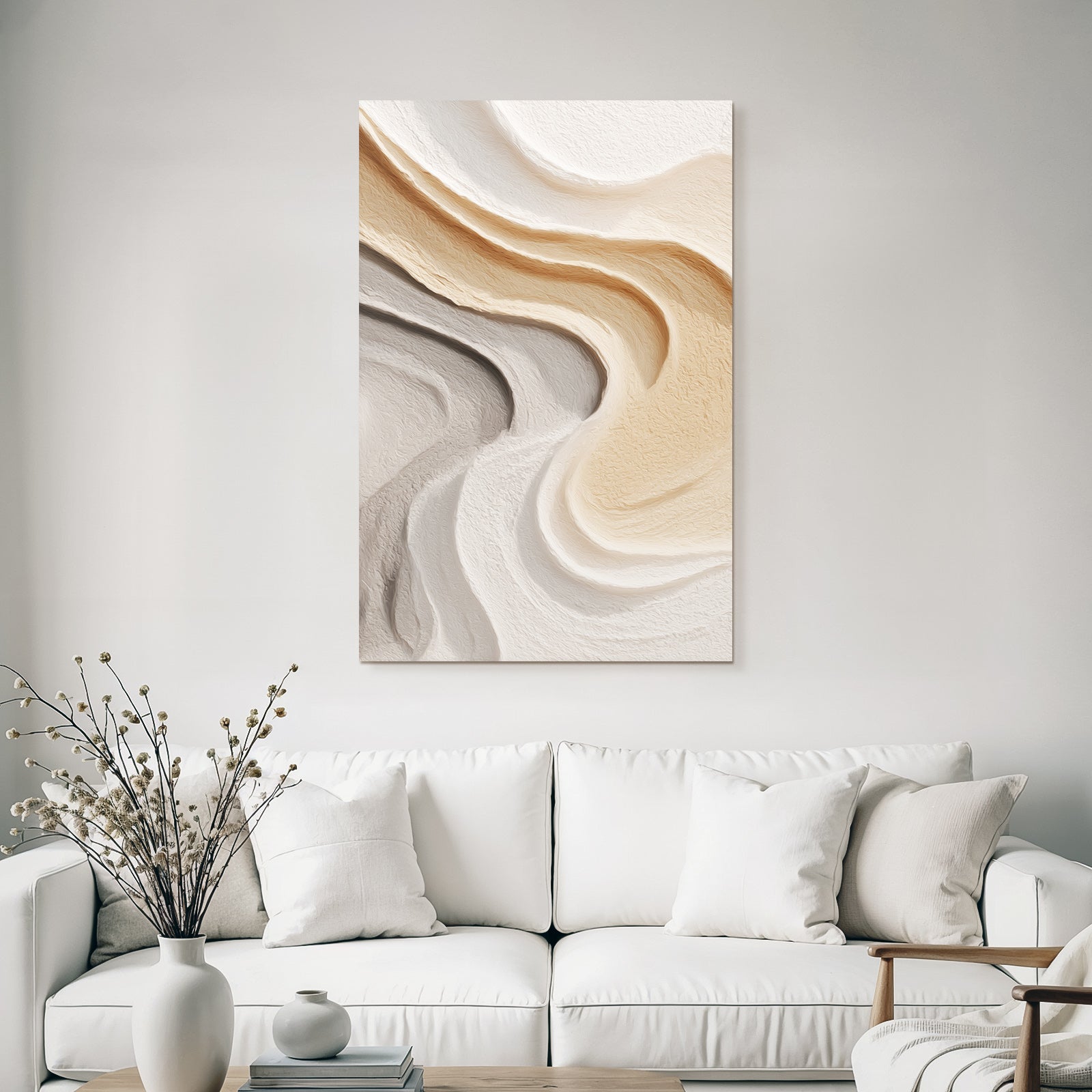Abstract design Neutral colors Flowing shapes