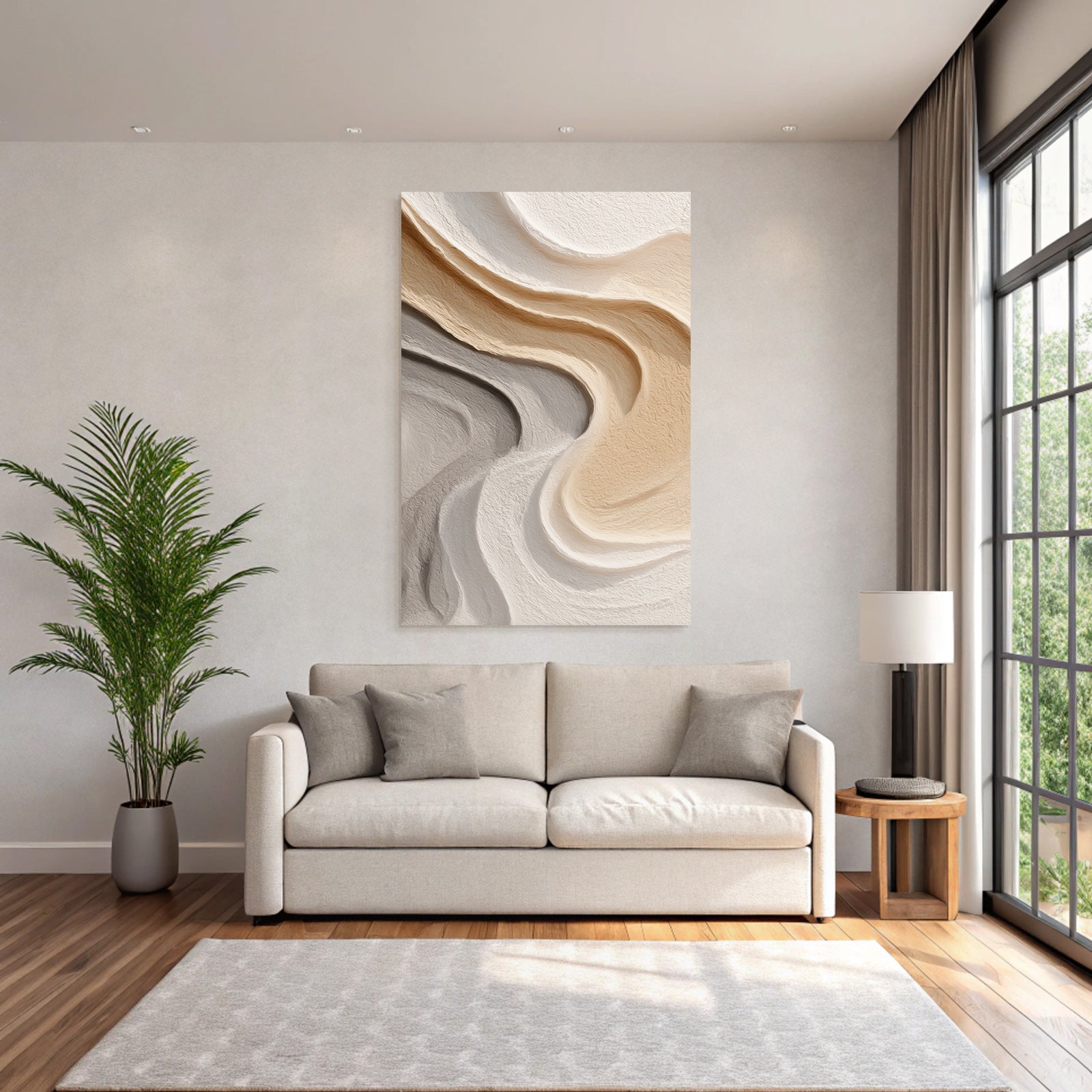 Abstract design Neutral colors Flowing shapes