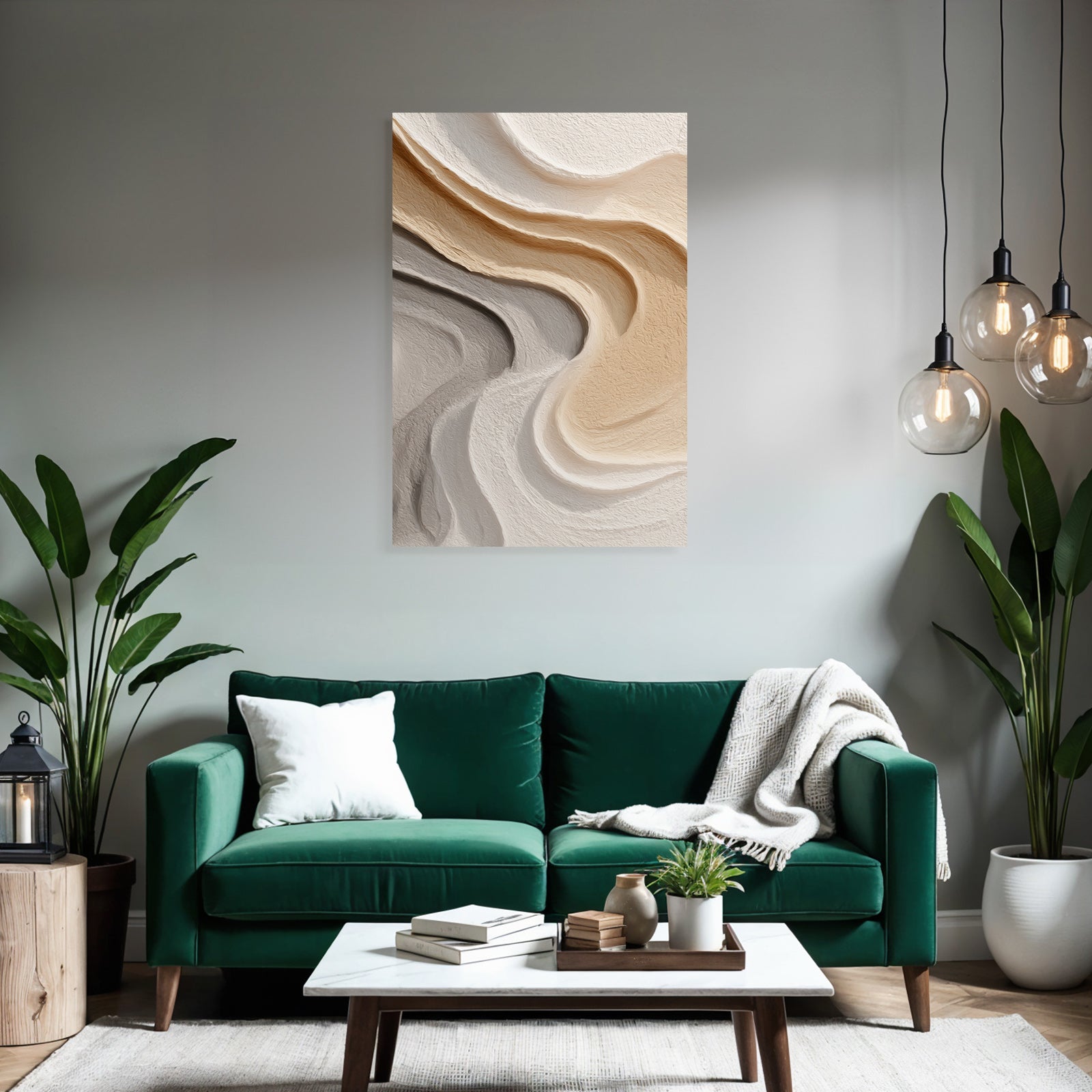 Abstract design Neutral colors Flowing shapes