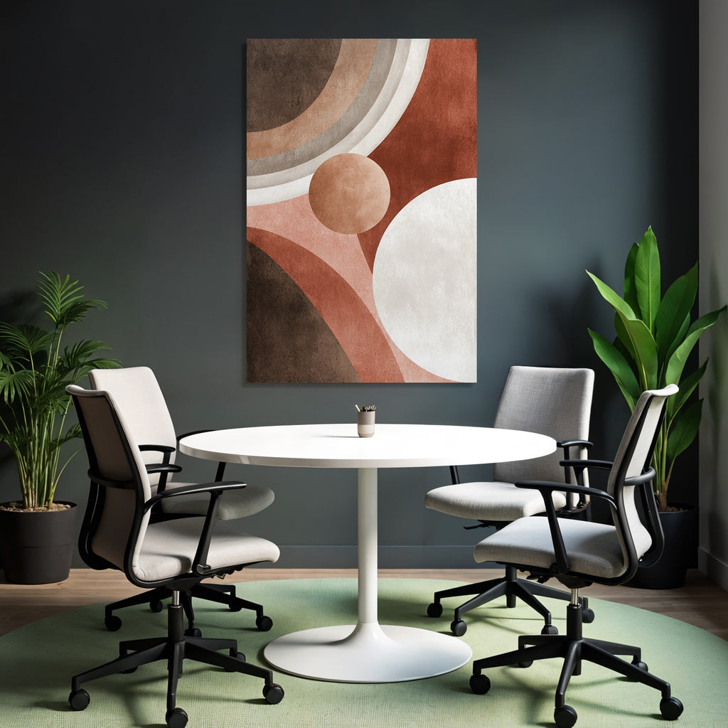 Abstraktes Design Ueberlappende Formen Erdtoene