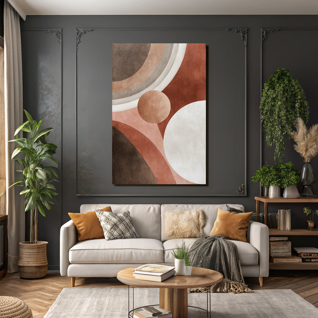 Abstraktes Design Ueberlappende Formen Erdtoene