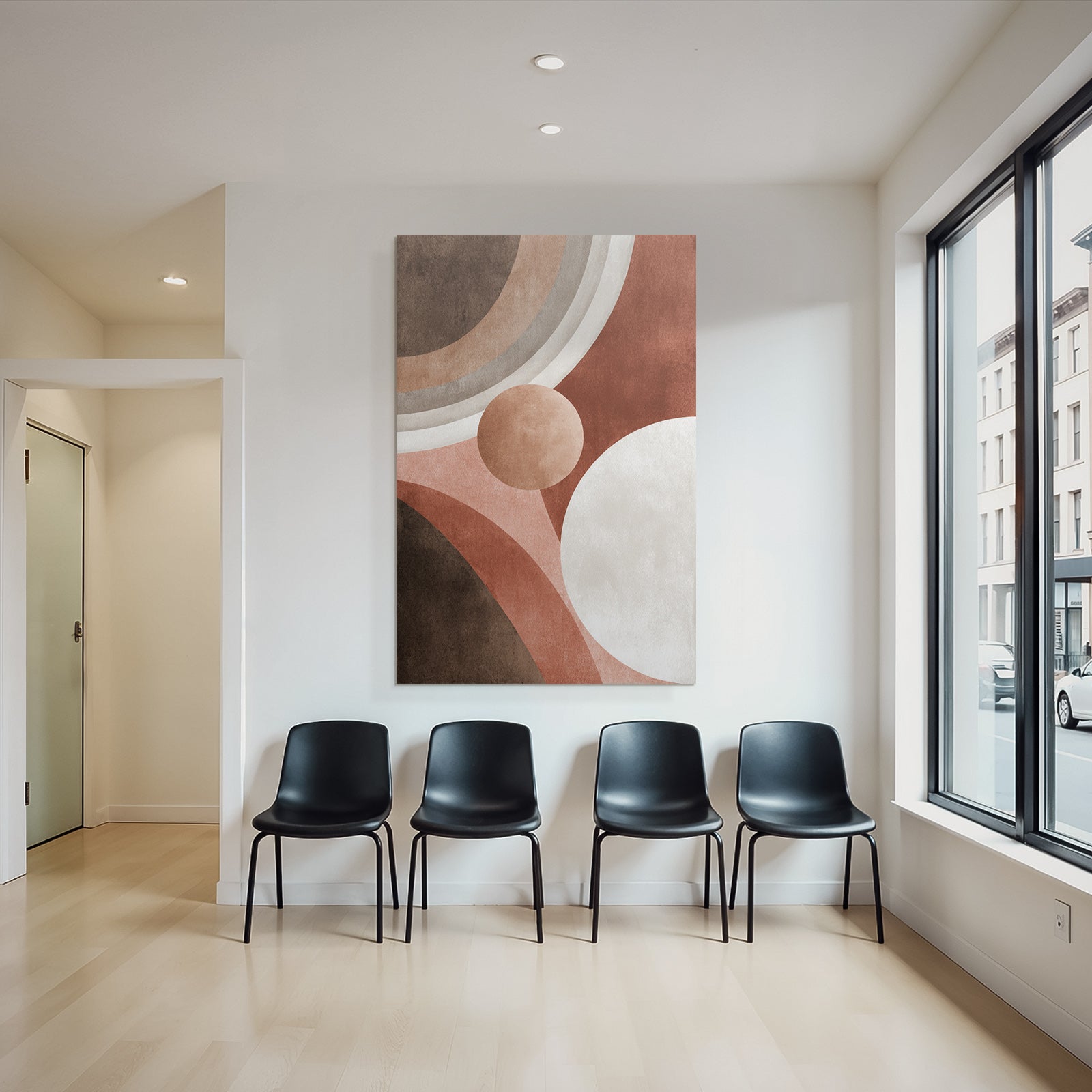 Abstract design Overlapping shapes Earth tones