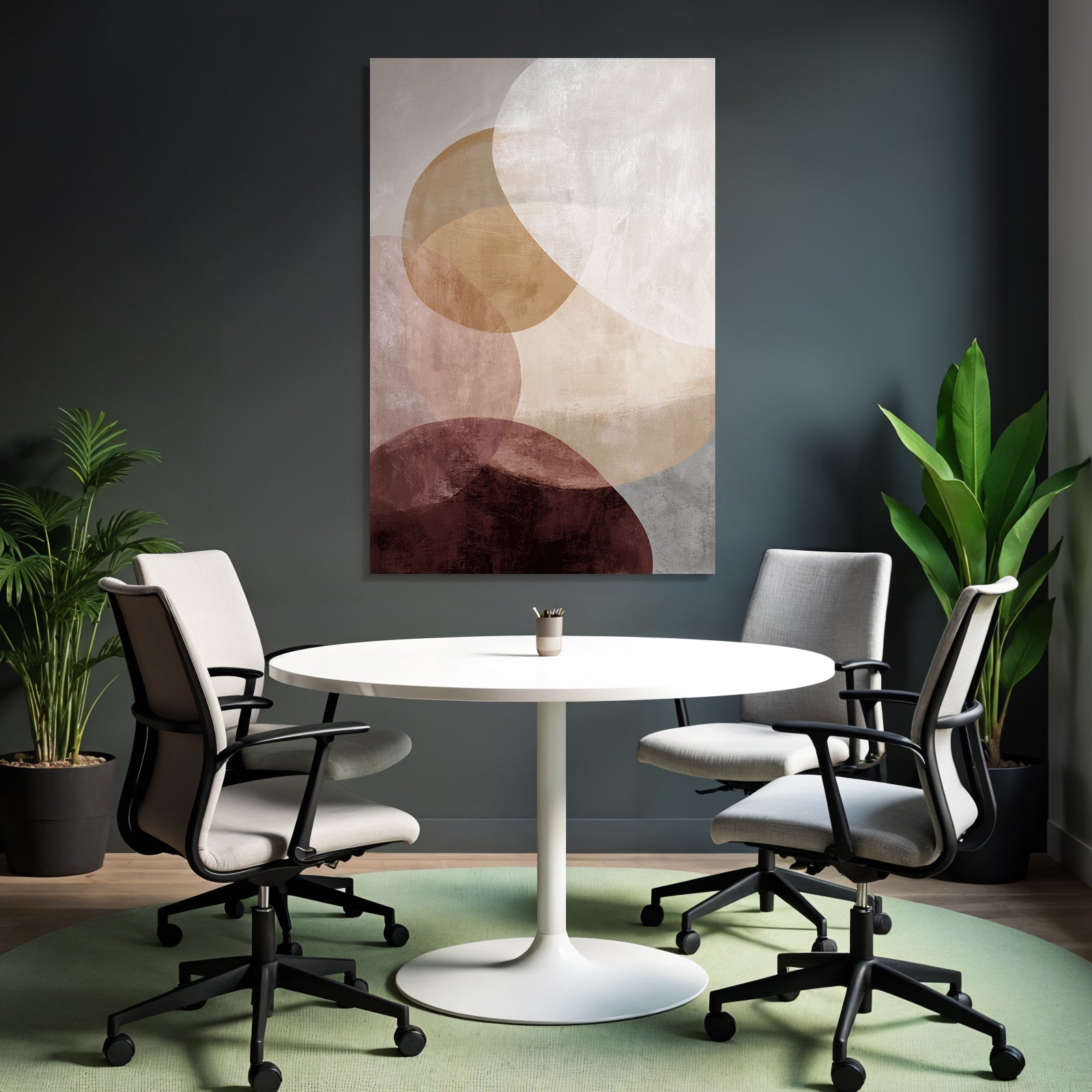 Abstraktes Design Ueberlappende Kreise Warme Tonfarben