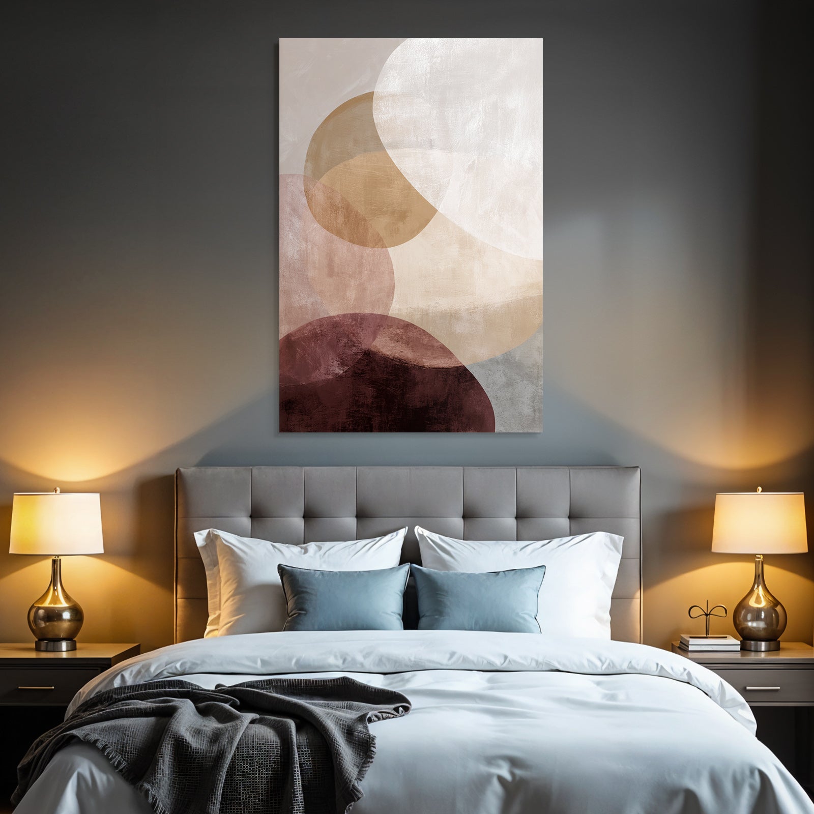 Abstraktes Design Ueberlappende Kreise Warme Tonfarben