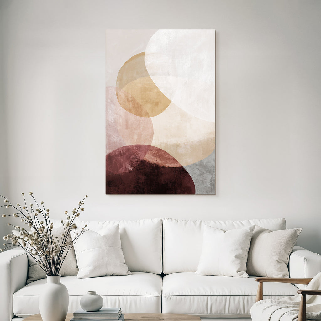 Abstraktes Design Ueberlappende Kreise Warme Tonfarben