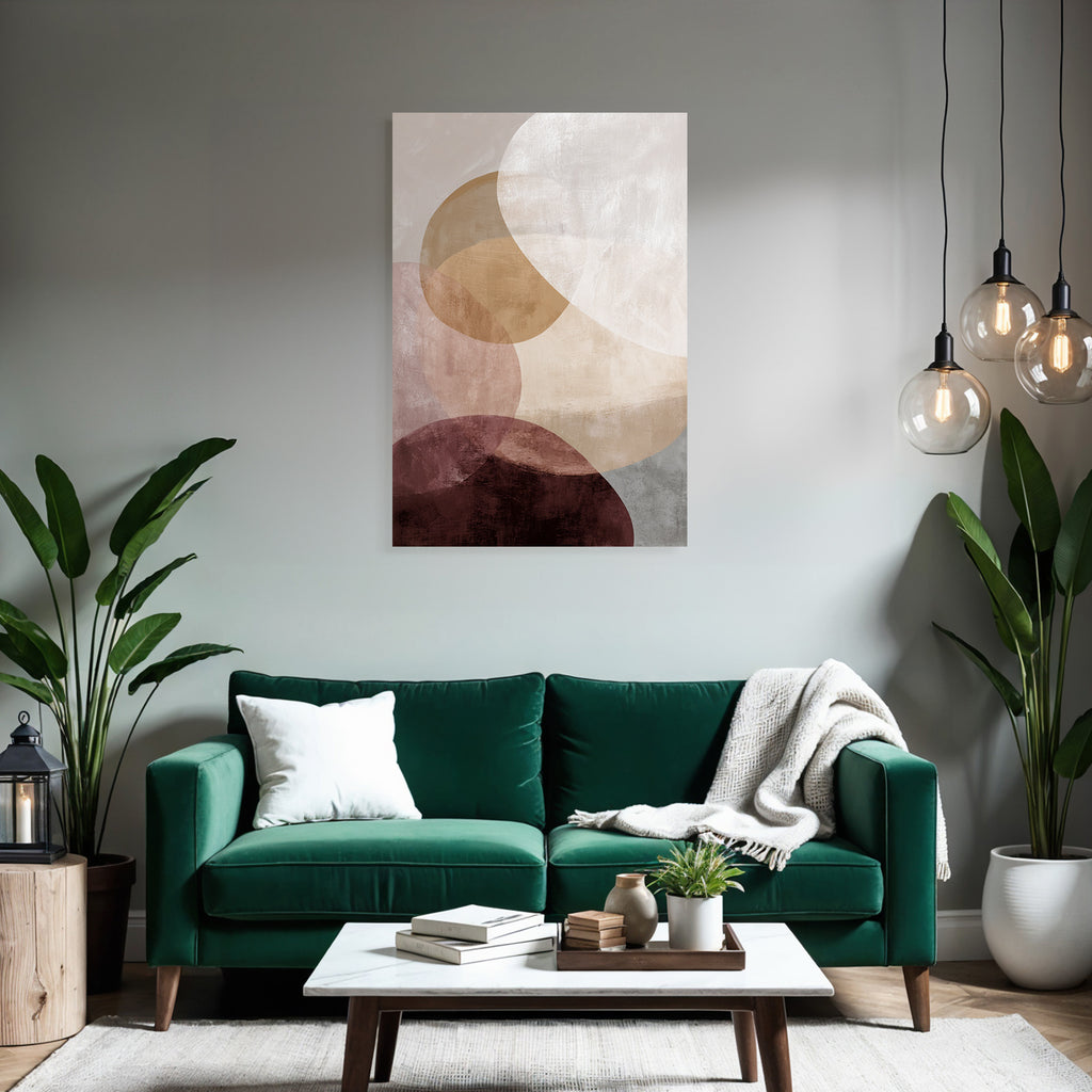 Abstraktes Design Ueberlappende Kreise Warme Tonfarben