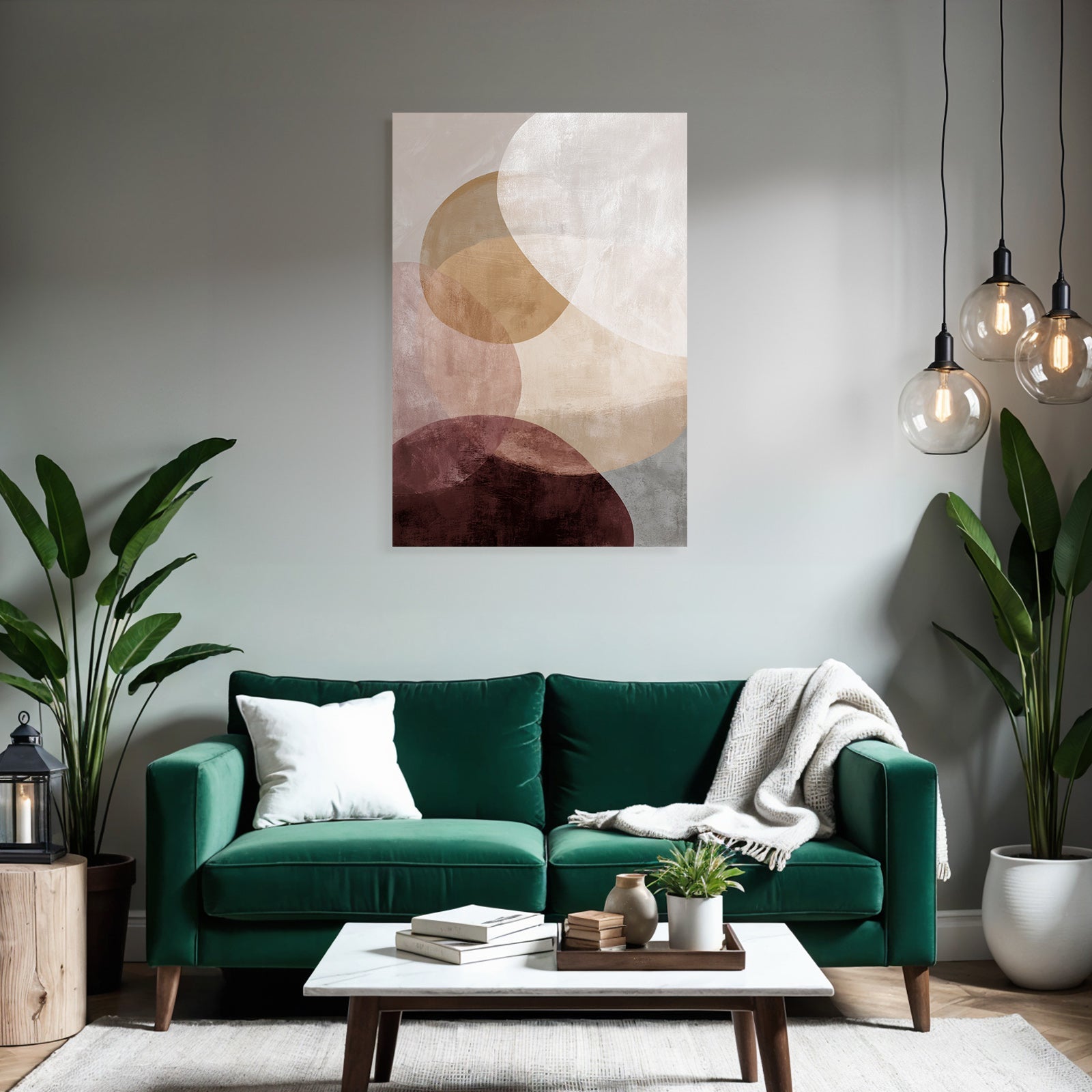 Abstraktes Design Ueberlappende Kreise Warme Tonfarben