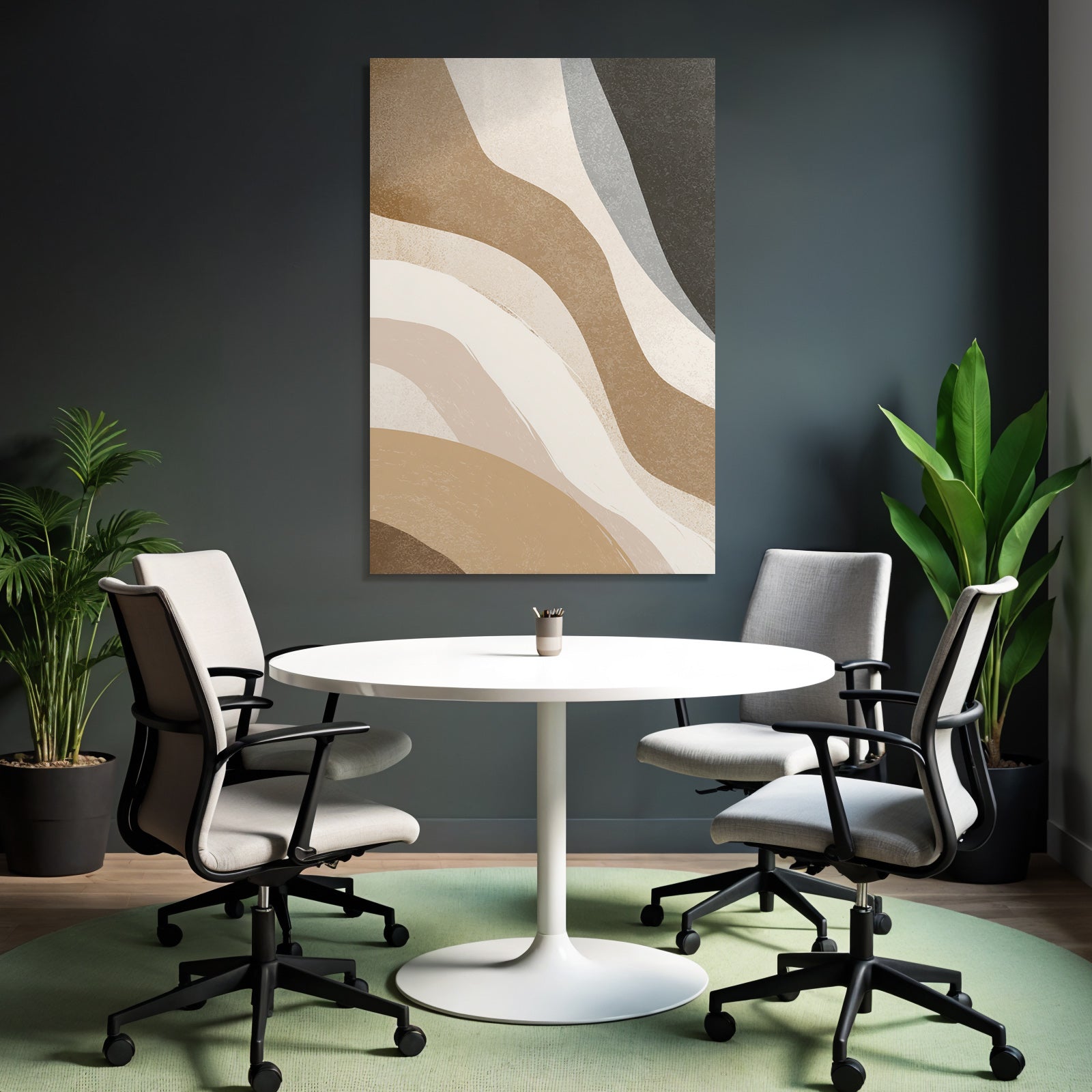 Abstract design Wavy lines Neutral colors Structured Layered effect
