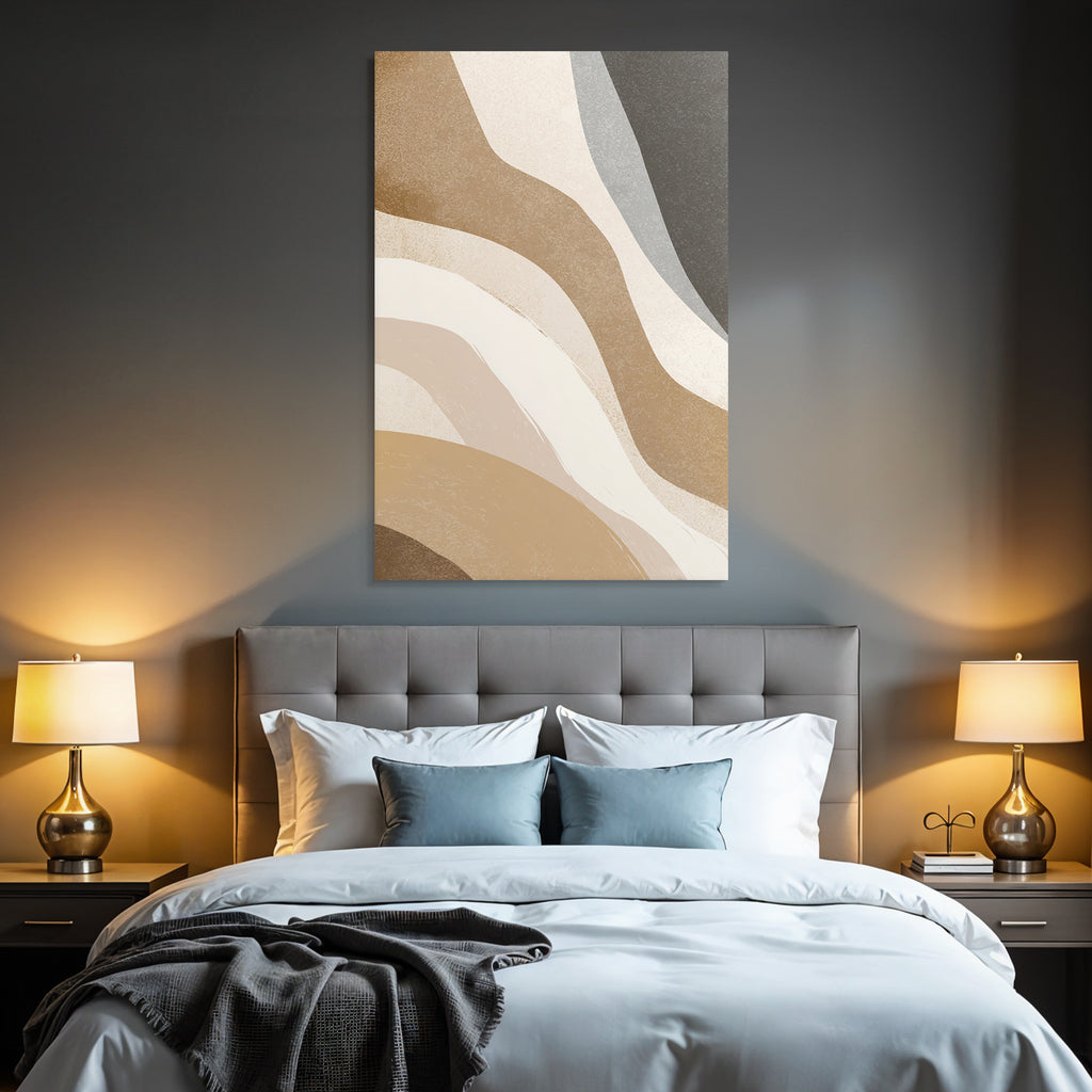 Abstract design Wavy lines Neutral colors Structured Layered effect