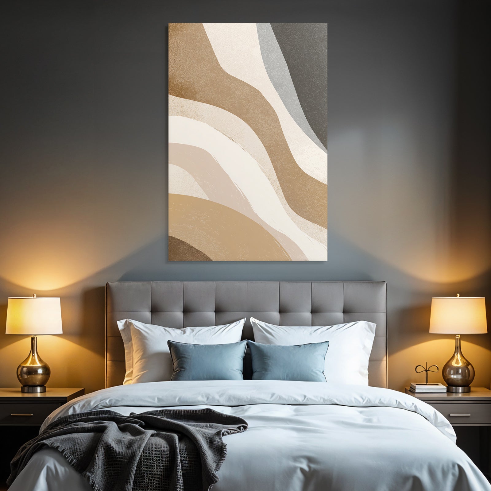 Abstract design Wavy lines Neutral colors Structured Layered effect