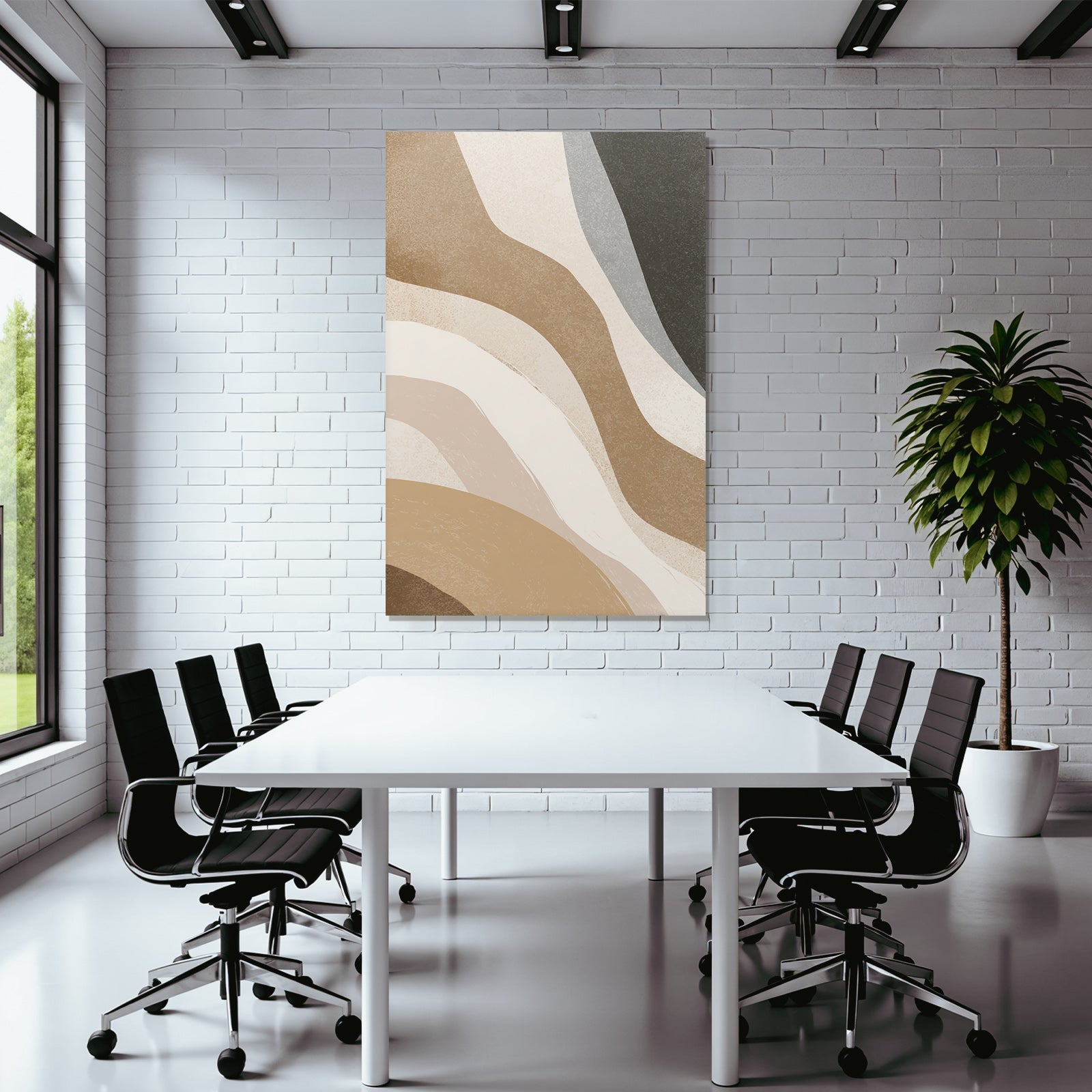 Abstract design Wavy lines Neutral colors Structured Layered effect