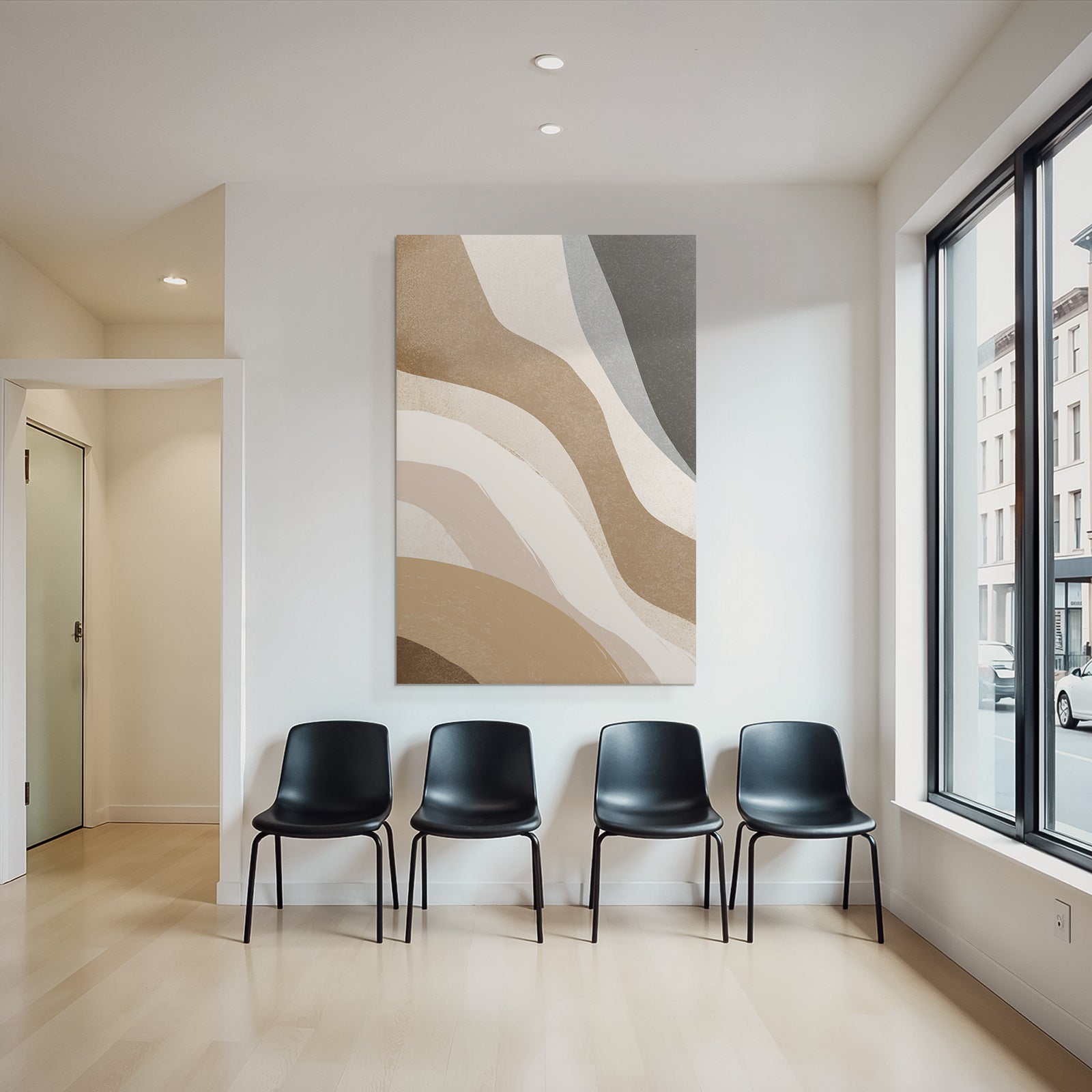 Abstract design Wavy lines Neutral colors Structured Layered effect
