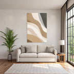 Abstract design Wavy lines Neutral colors Structured Layered effect