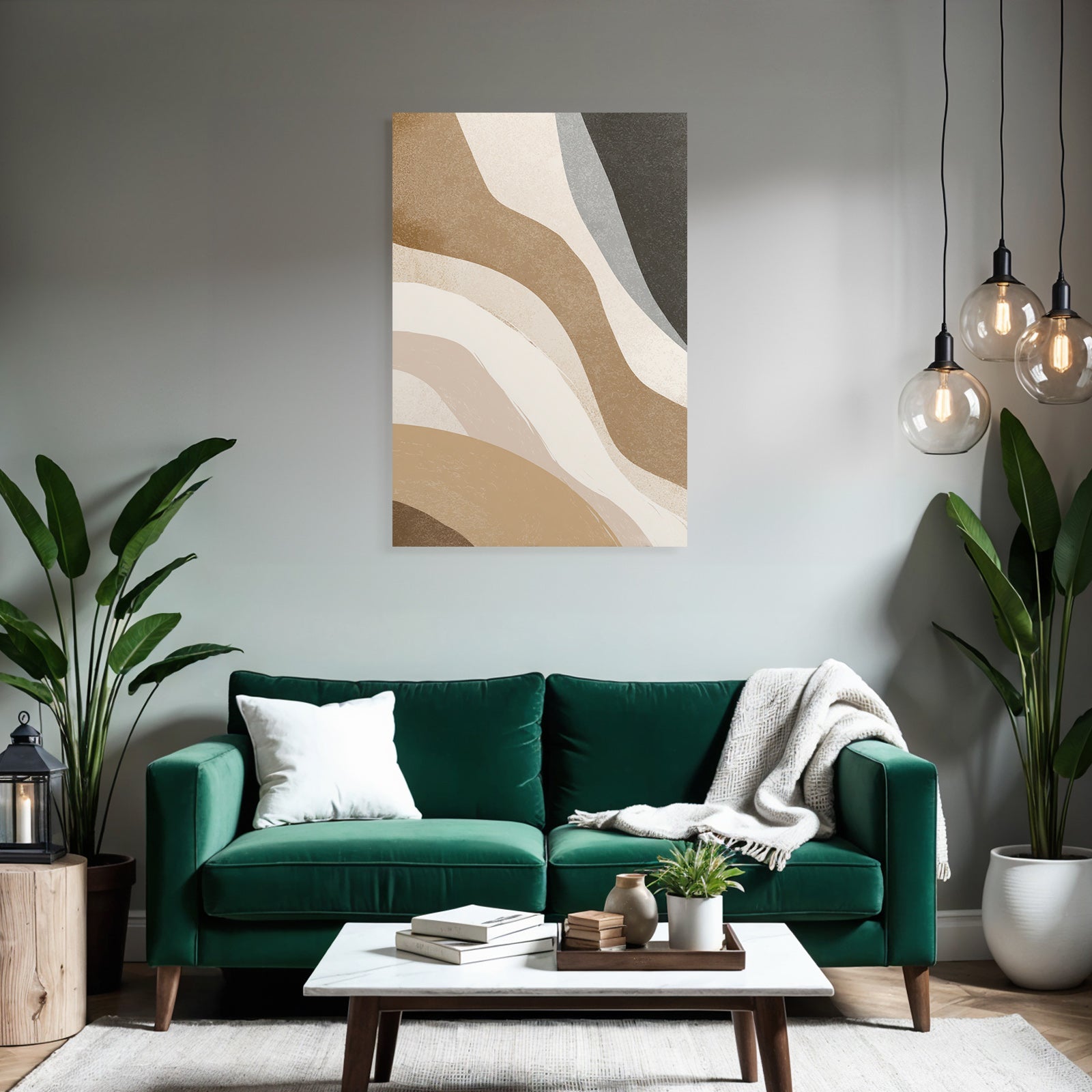 Abstract design Wavy lines Neutral colors Structured Layered effect