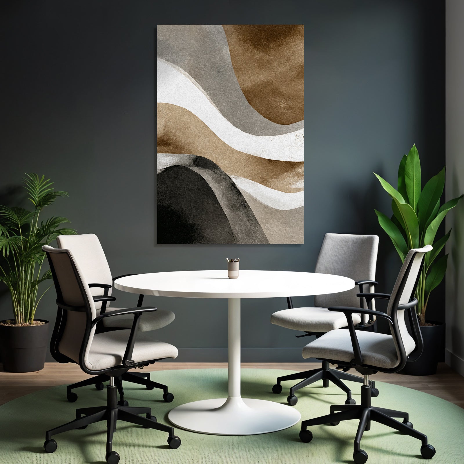 Abstract Design Wavy Pattern In Earth Tones
