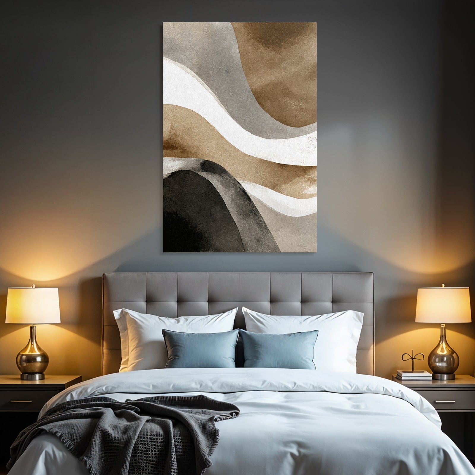 Abstract Design Wavy Pattern In Earth Tones