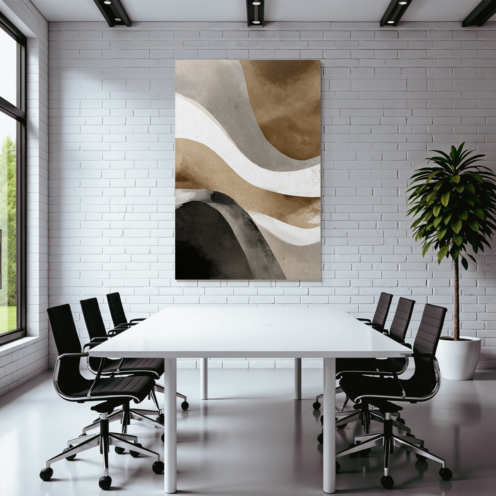 Abstract Design Wavy Pattern In Earth Tones