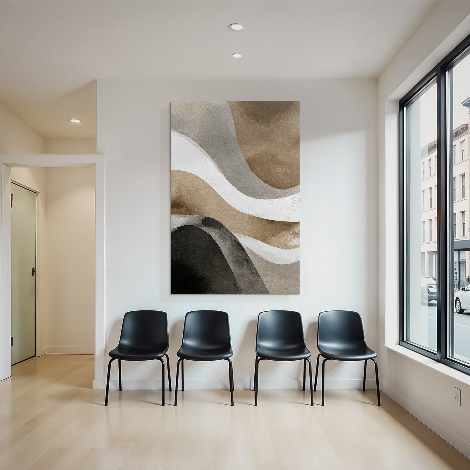 Abstract Design Wavy Pattern In Earth Tones