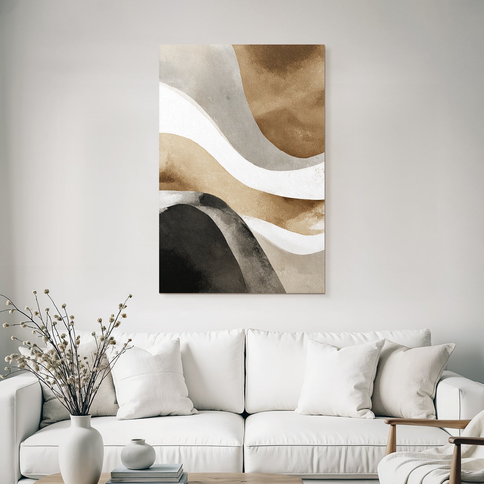 Abstract Design Wavy Pattern In Earth Tones
