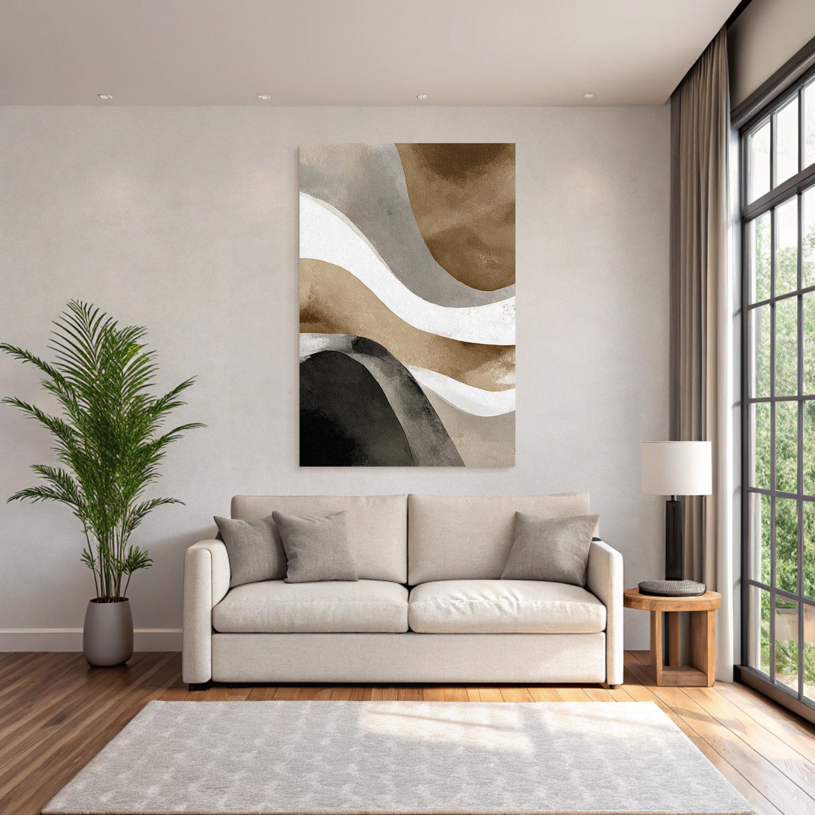Abstract Design Wavy Pattern In Earth Tones