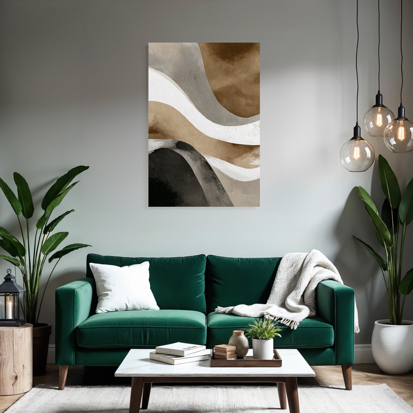 Abstract Design Wavy Pattern In Earth Tones