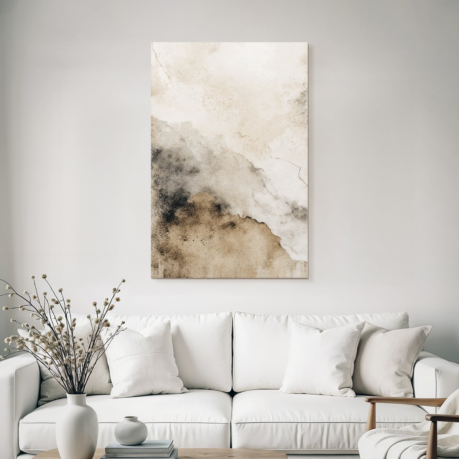 Abstract Design Soft Colors Beige Brown Gray