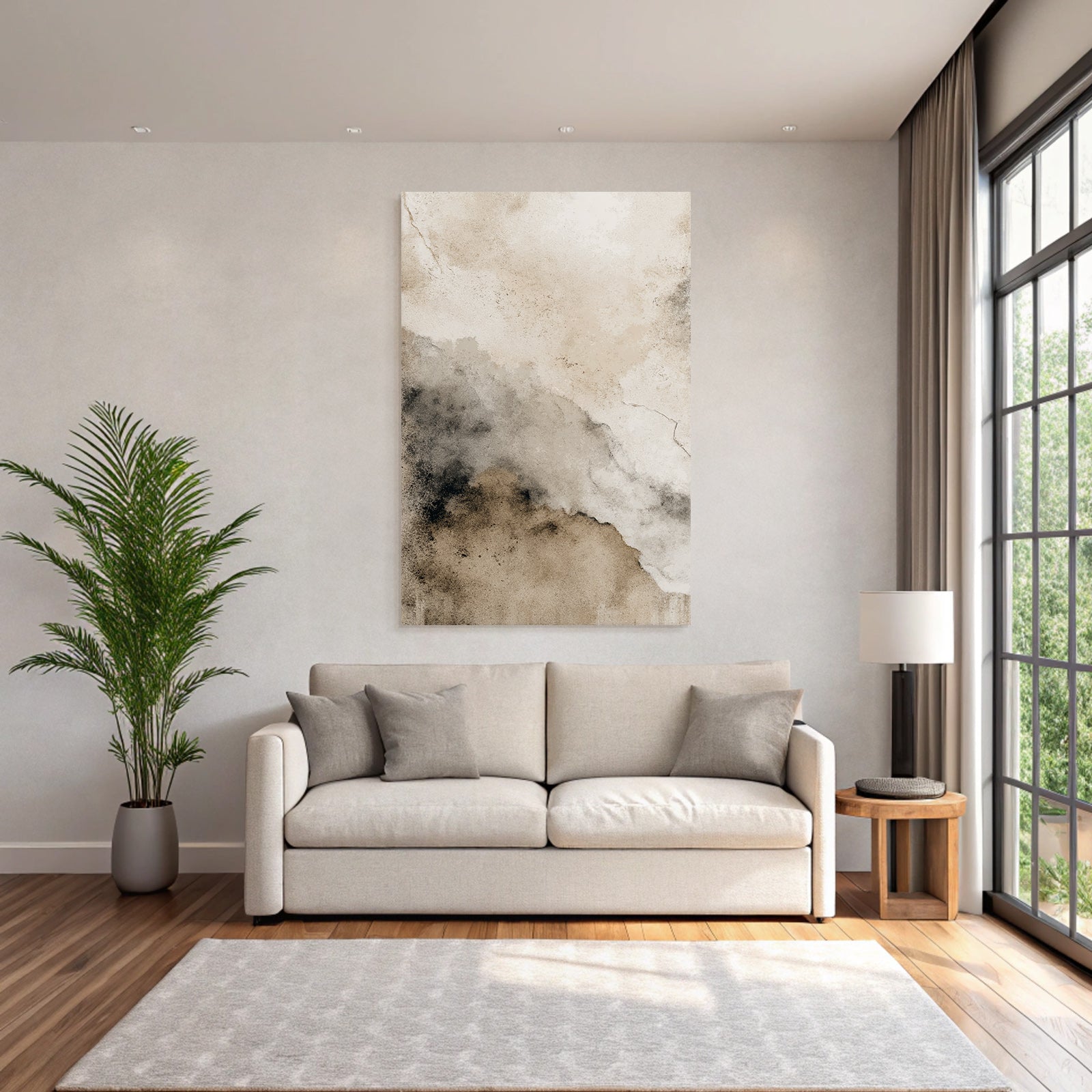 Abstract Design Soft Colors Beige Brown Gray