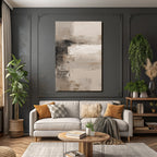 Abstraktes Gemaelde Erdtoene Beige Creme Dunkel