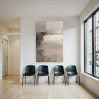 Abstraktes Gemaelde Erdtoene Beige Creme Dunkel