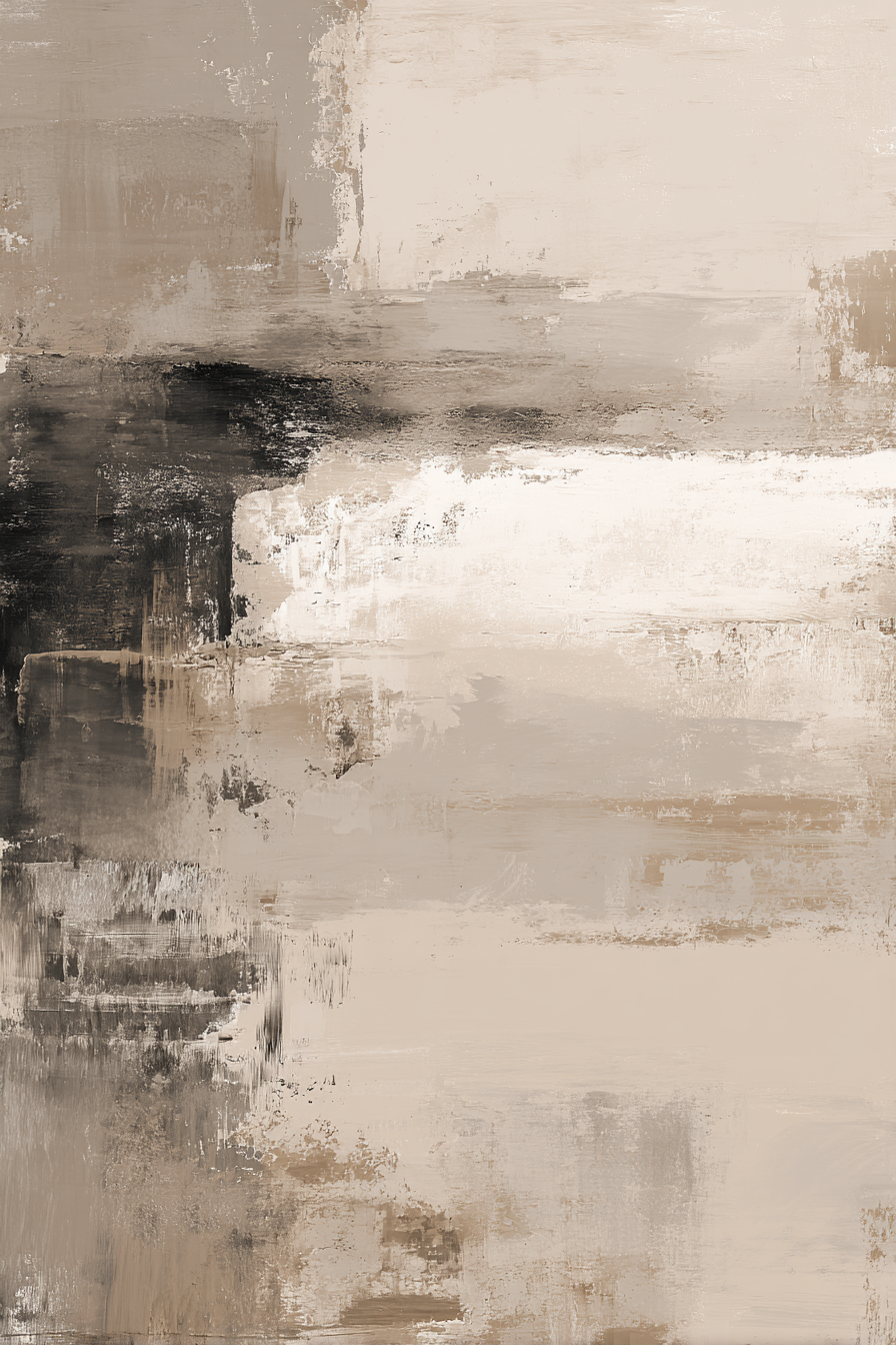 Abstraktes Gemaelde Erdtoene Beige Creme Dunkel | Japandi | Einrichtungsstile
