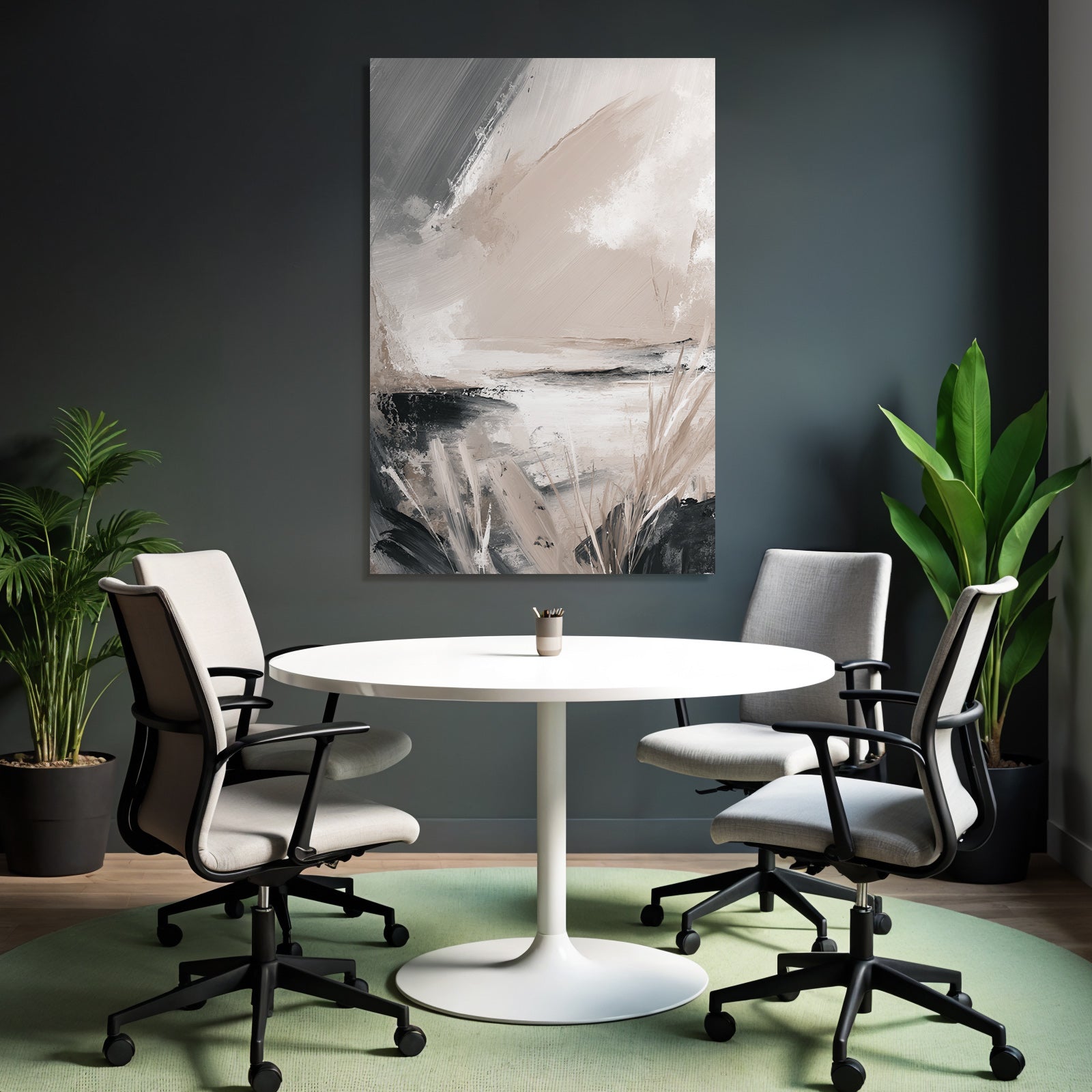 Abstraktes Gemaelde Landschaft Sanfte Farben