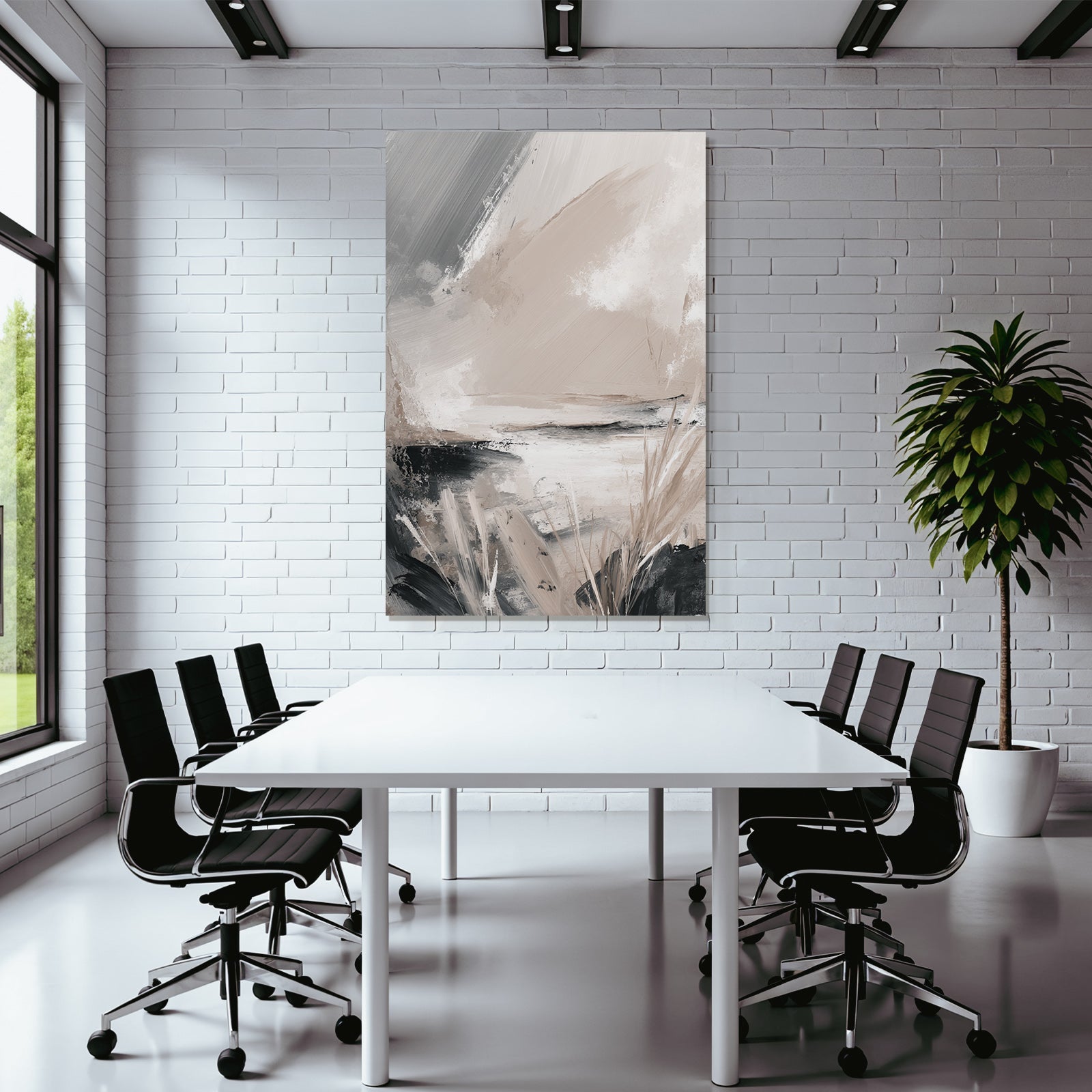 Abstraktes Gemaelde Landschaft Sanfte Farben