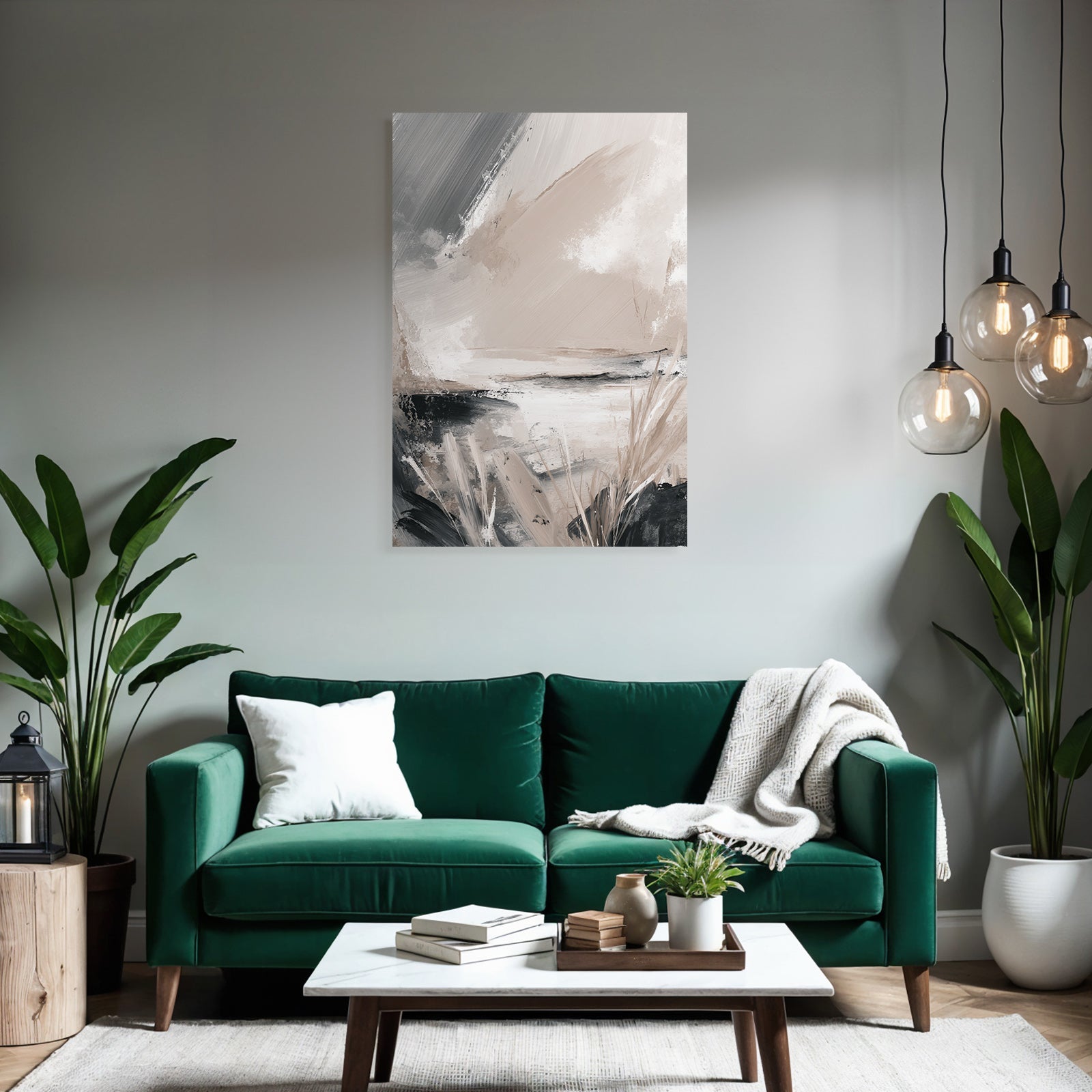 Abstraktes Gemaelde Landschaft Sanfte Farben