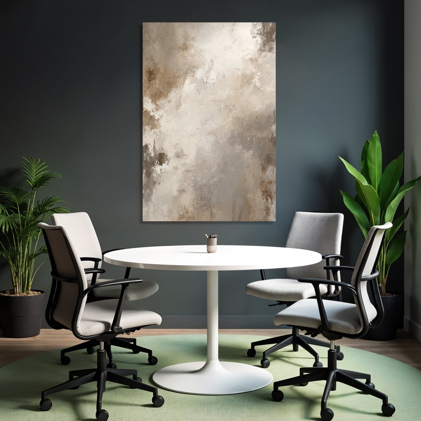 Abstraktes Gemaelde Mit Textur Beige Braun Creme