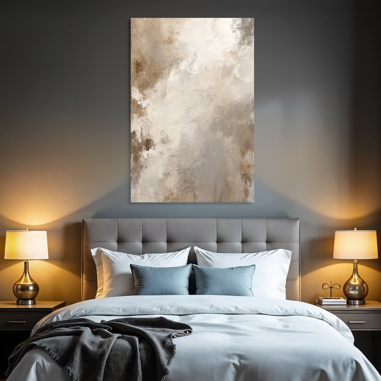 Abstraktes Gemaelde Mit Textur Beige Braun Creme