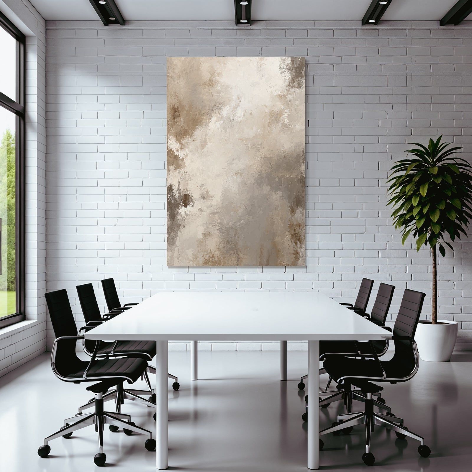 Abstraktes Gemaelde Mit Textur Beige Braun Creme