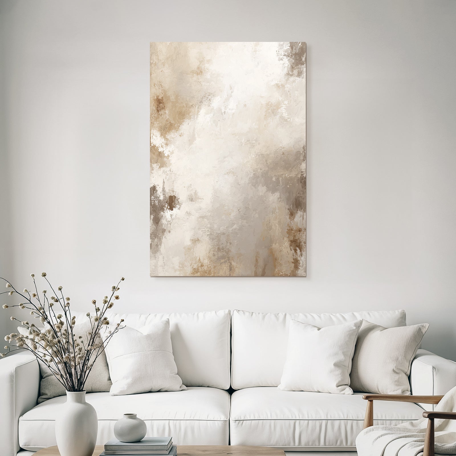 Abstraktes Gemaelde Mit Textur Beige Braun Creme